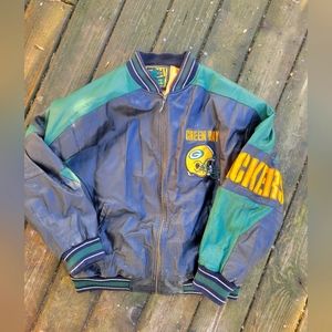 VTG G3 G-III Carl Banks Green Bay Packers 100% Full Genuine Leather Jacket XXL